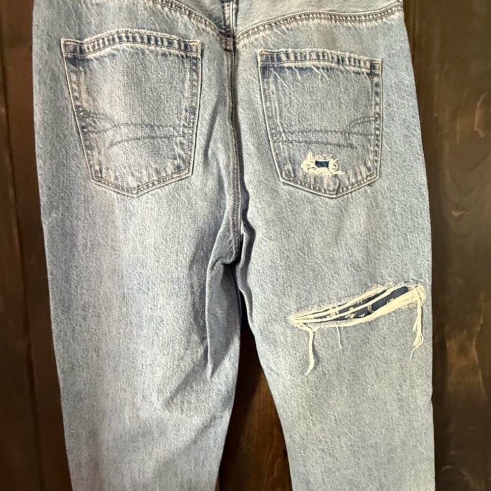 American Eagle Mom Straight Patchwork Jeans Size … - image 5